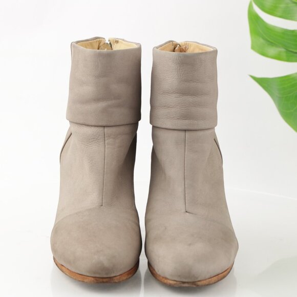 Rag Bone Womens Newbury Boot Size 7 Gray Nubuck Leather Block Heel Bootie Comfy - Picture 2 of 14